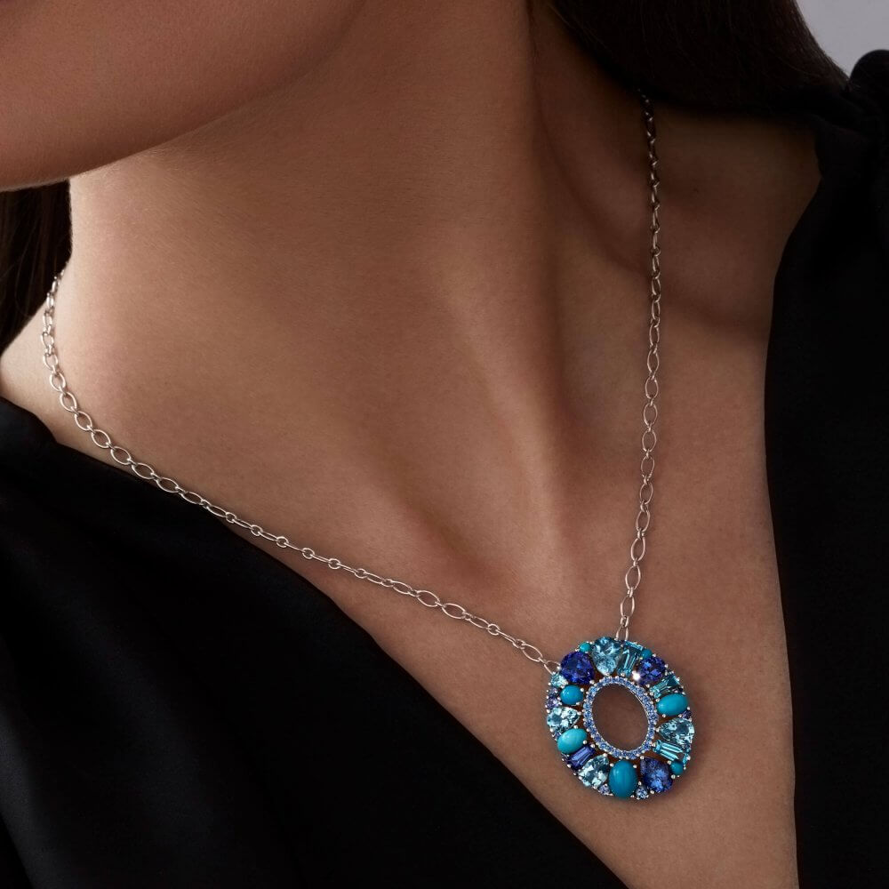 Sapphire and topaz necklace sale