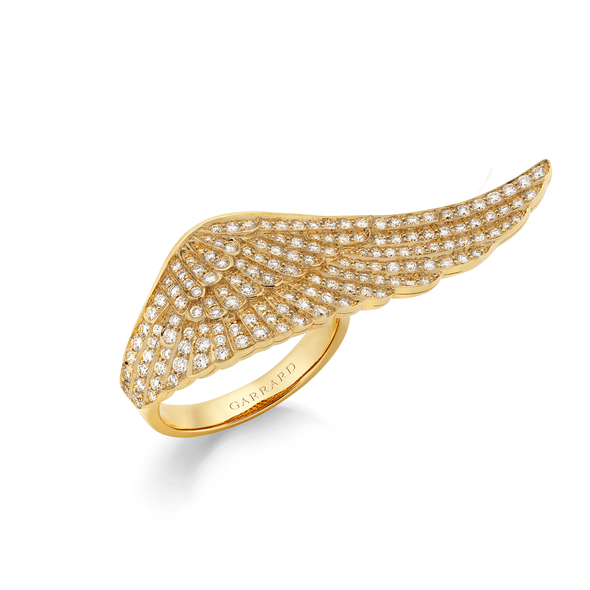 Garrard Wings Classic Ring in 18ct Yellow gold with diamonds 1