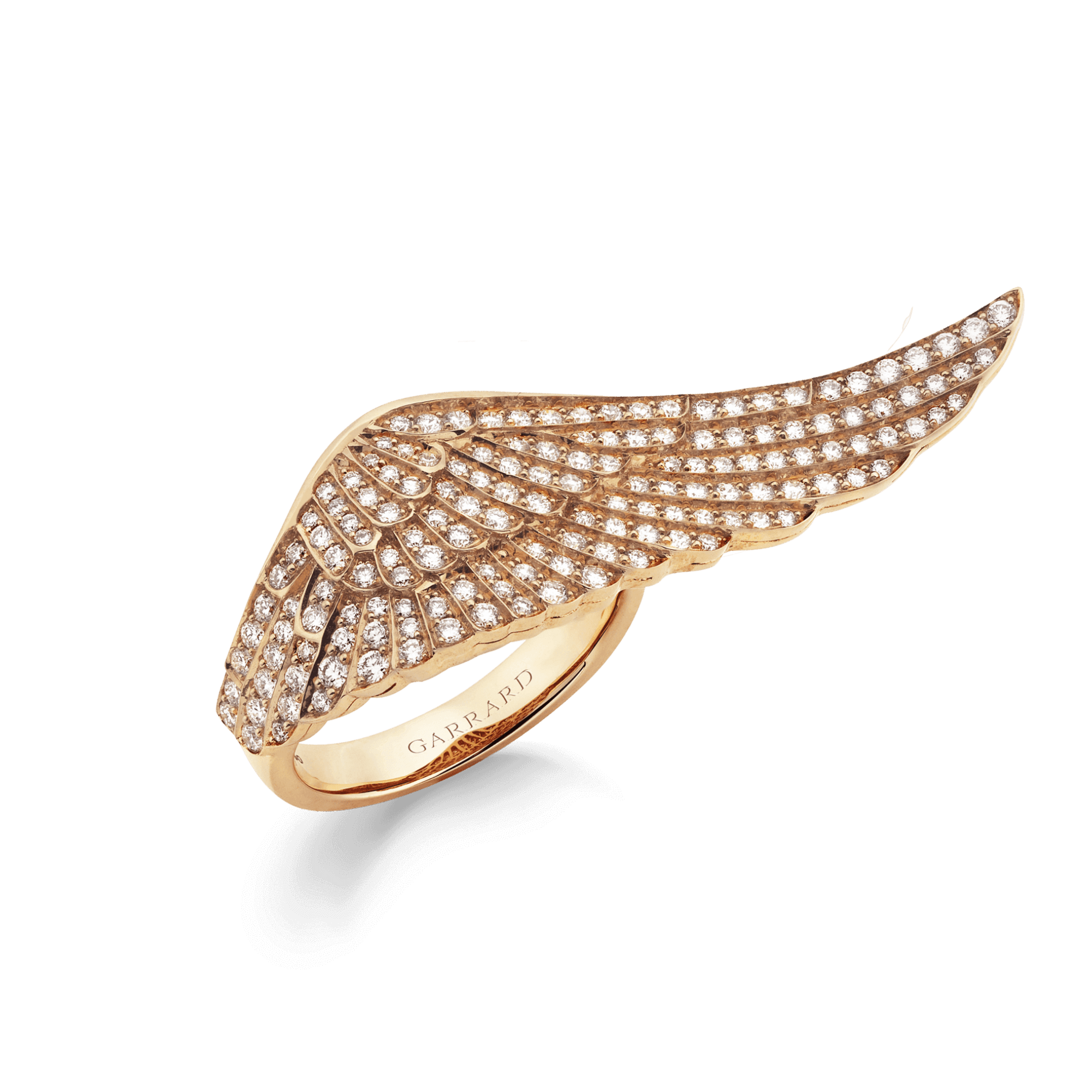 Garrard Wings Classic Ring in 18ct rose gold with diamonds 1