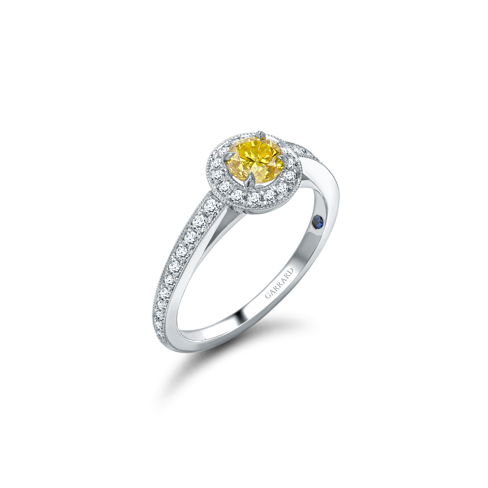 Garrard Evermore Round Yellow Diamond Halo Engagement Ring 2014437 1