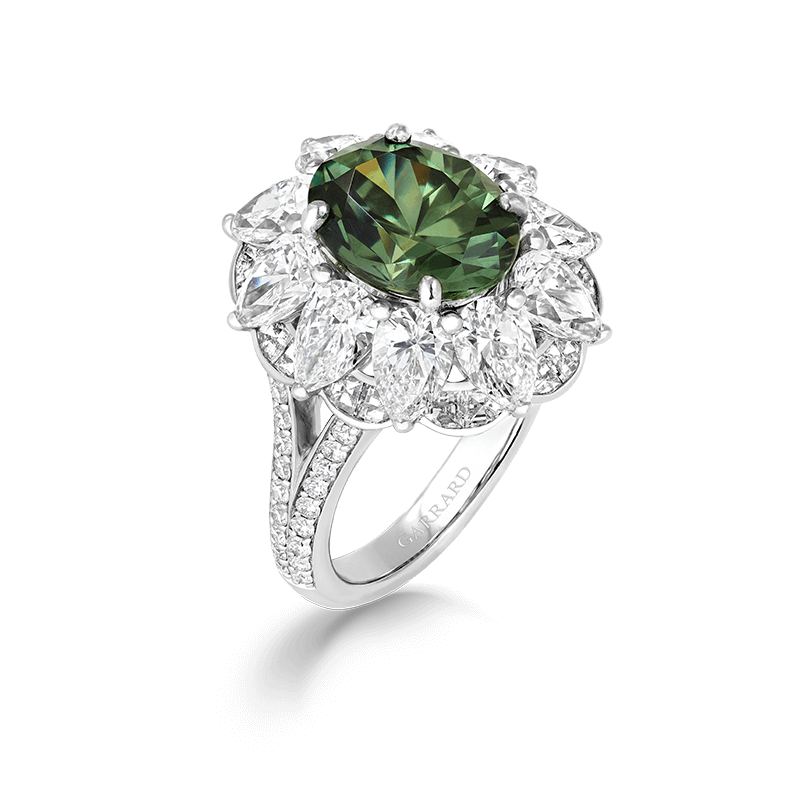 Garrard Jewelled Vault 4.79ct Demantoid Garnet and Diamond High Jewellery Ring 2017960 5