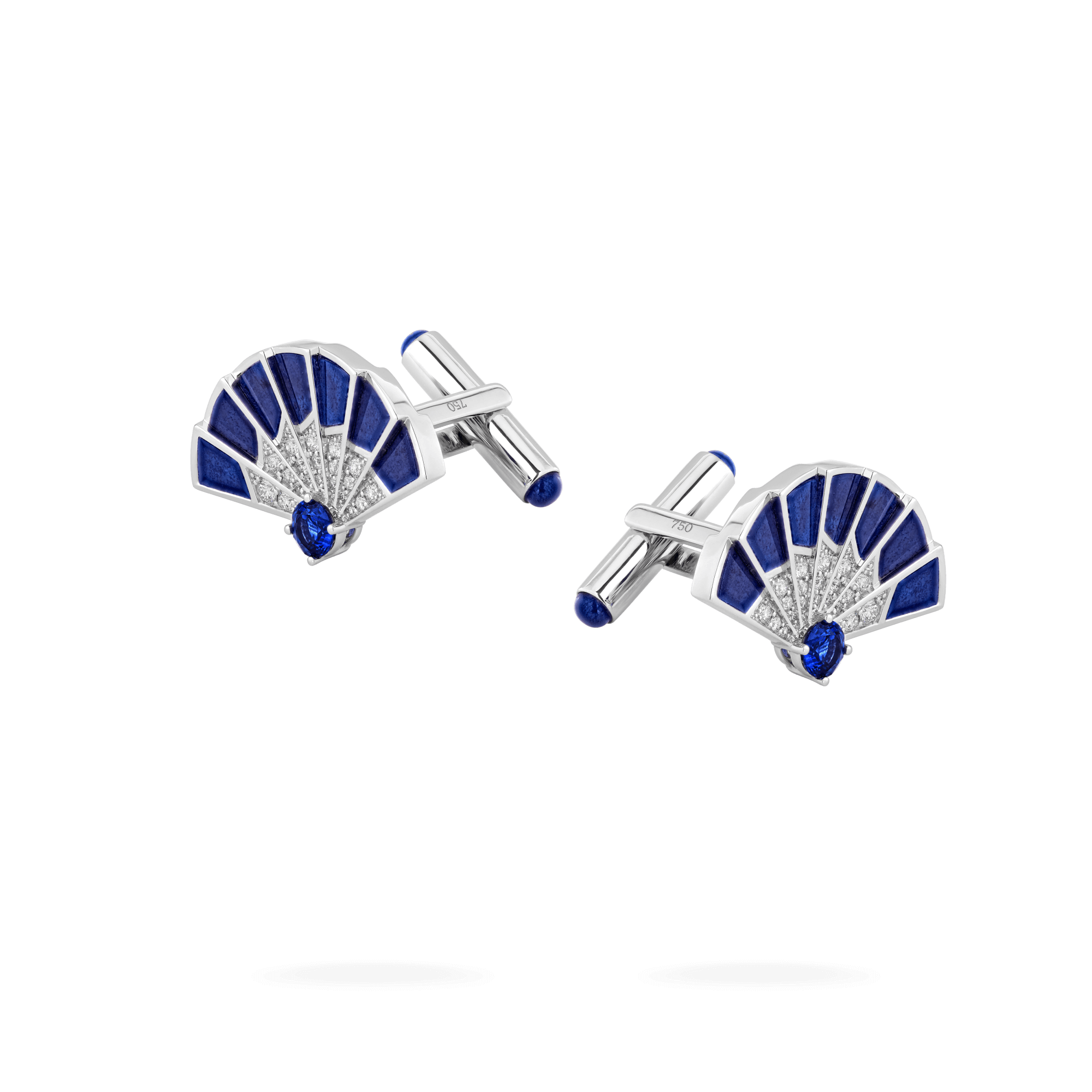 Fanfare Symphony Sapphire and Lapis Lazuli Cufflinks In 18ct White Gold with Diamonds 2017635