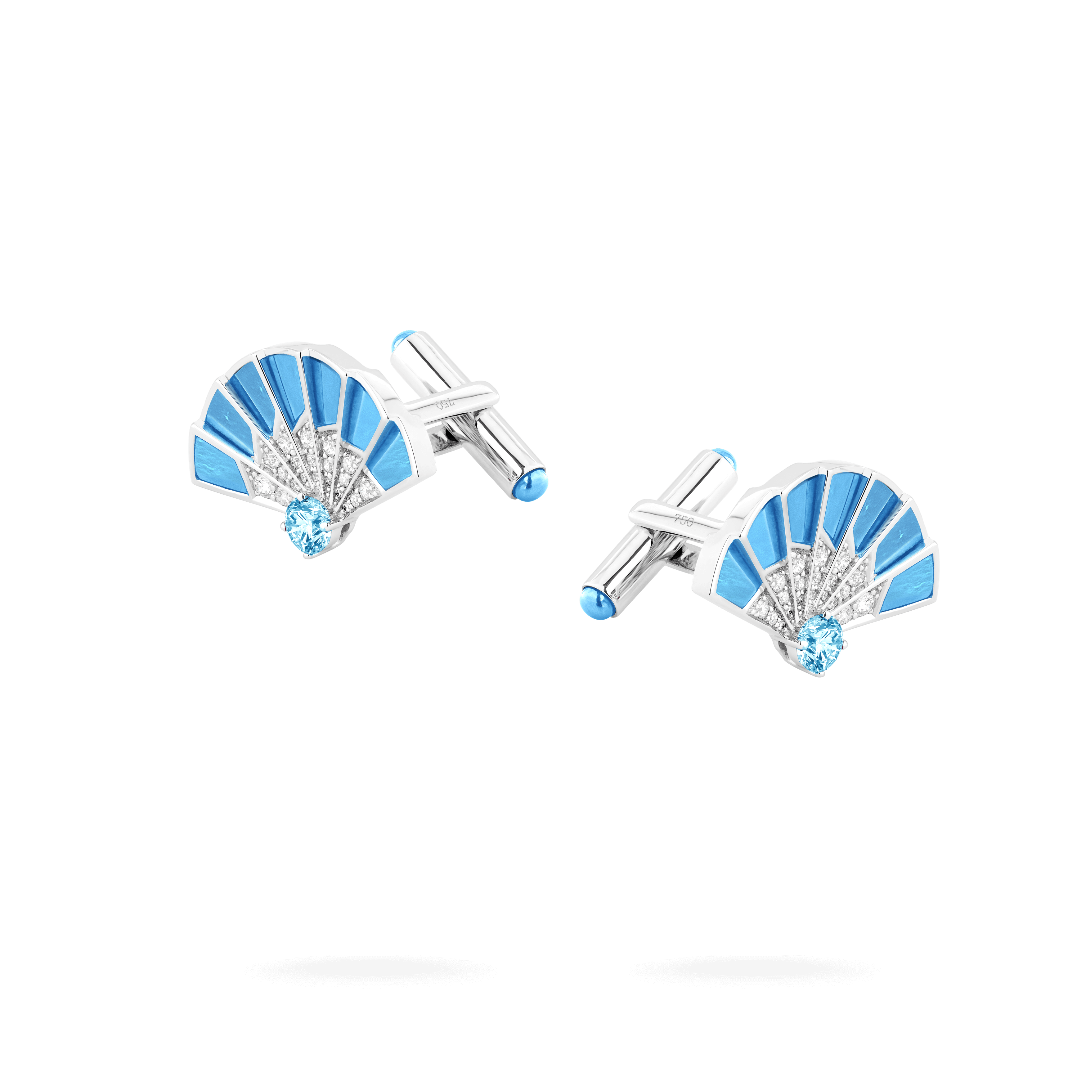 Garrard Fanfare Symphony Aquamarine and Turquoise Cufflinks In 18ct White Gold with Diamonds 2017633 Garrard Fanfare Symphony Aquamarine and Turquoise Cufflinks In 18ct White Gold with Diamonds 2017633