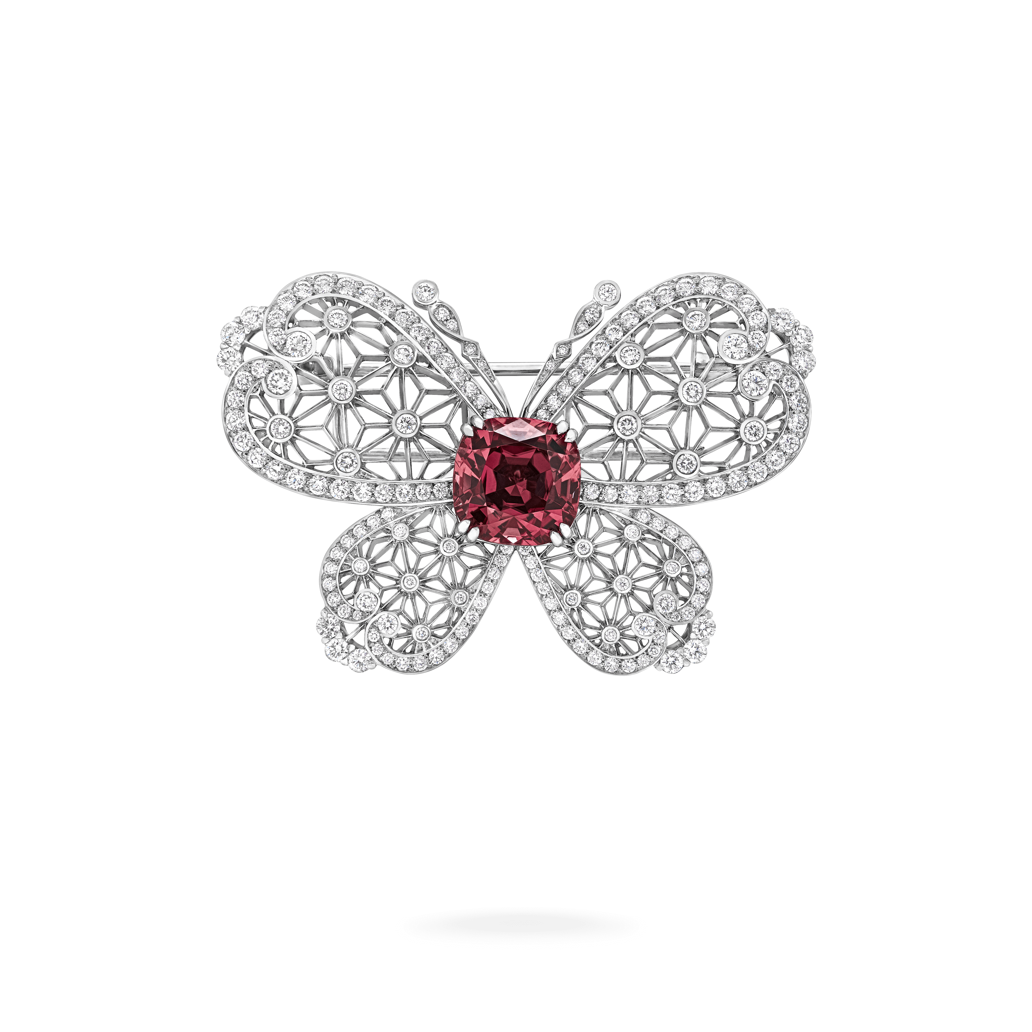 Garrard Muse Filigree 6.86ct Pink Tourmaline and Diamond Brooch In 18ct White Gold 2017884 Garrard Muse Filigree 6.86ct Pink Tourmaline and Diamond Brooch In 18ct White Gold 2017884