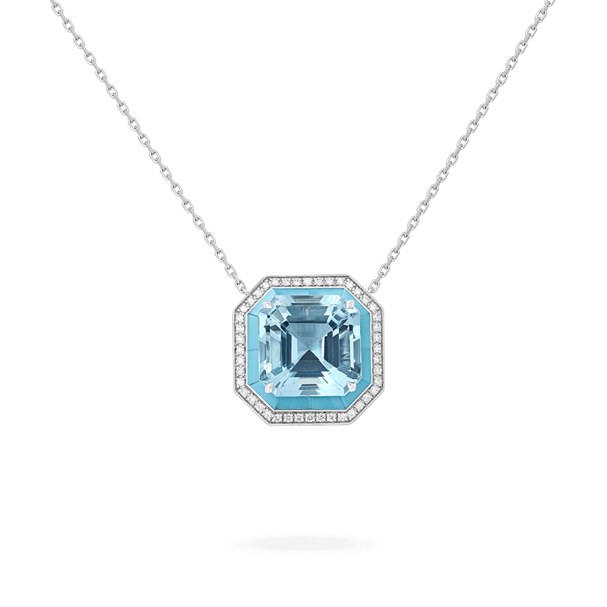 Garrard Jewelled Vault 9.42ct Aquamarine Diamond and Turquoise High Jewellery Pendant, 2018125, Hero