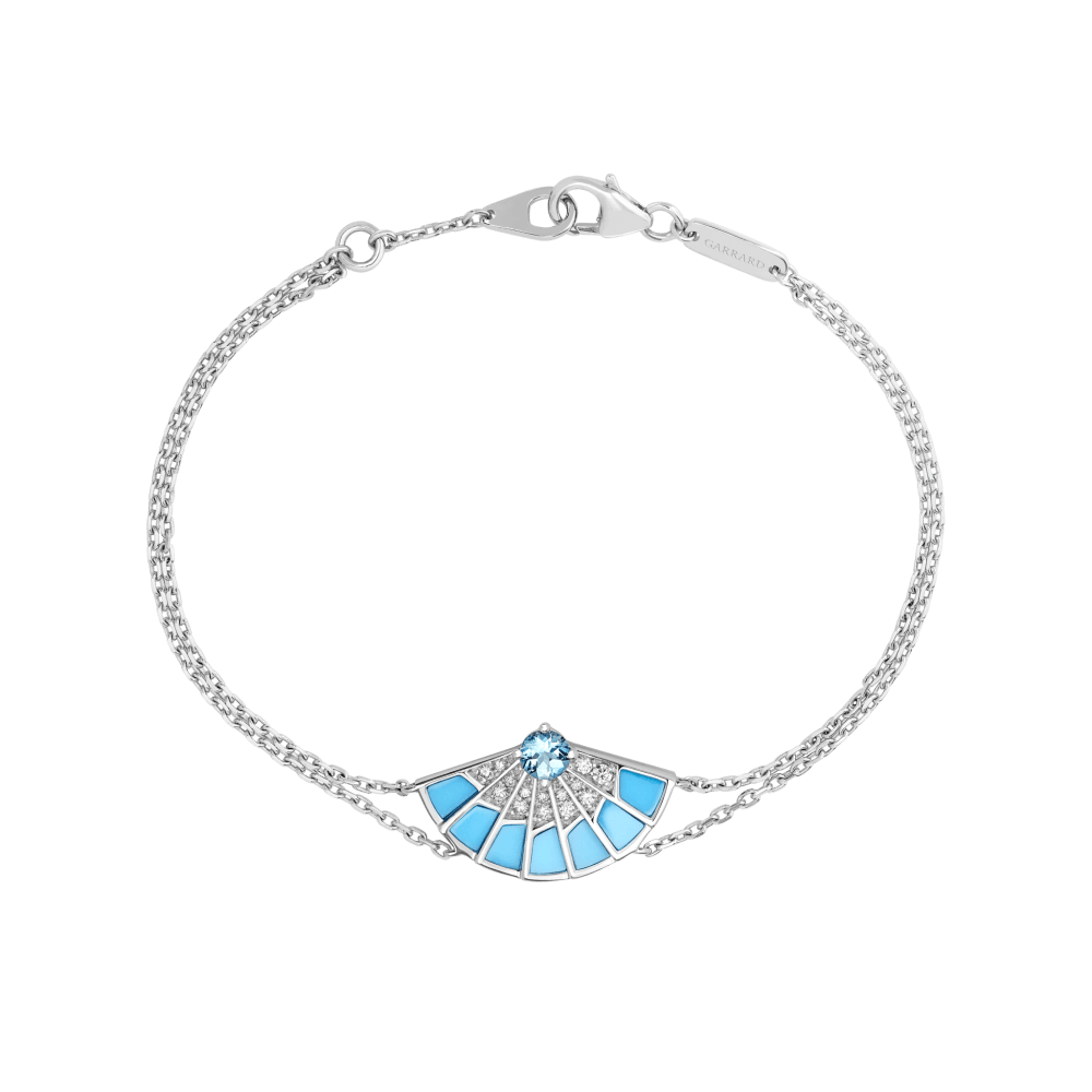 Garrard Fanfare Symphony jewellery collection Aquamarine and Turquoise Bracelet In 18ct White Gold with Diamonds 2018273 Hero View 2048x2048 1