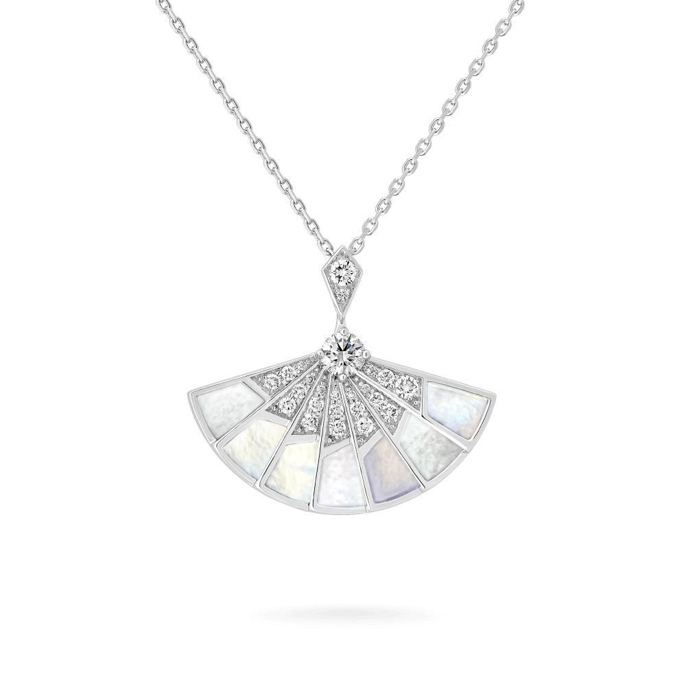 Garrard Fanfare Symphony jewellery collection Diamond and Mother of Pearl Slider Pendant In 18ct White Gold 2018263 Hero View