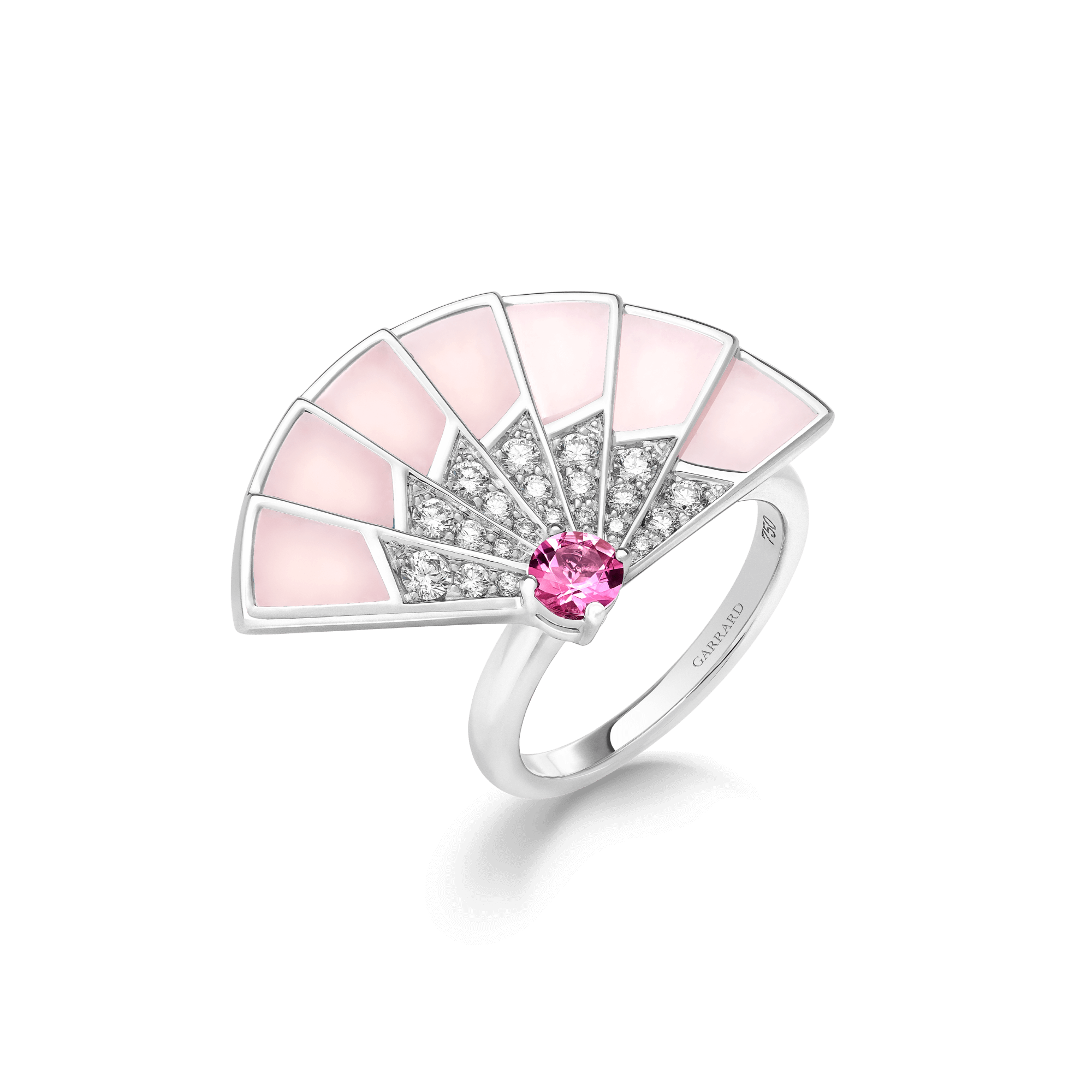 Garrard Fanfare Symphony jewellery collection Pink Tourmaline and Pink Opal Ring In 18ct White Gold with Diamonds 2018279 Hero View