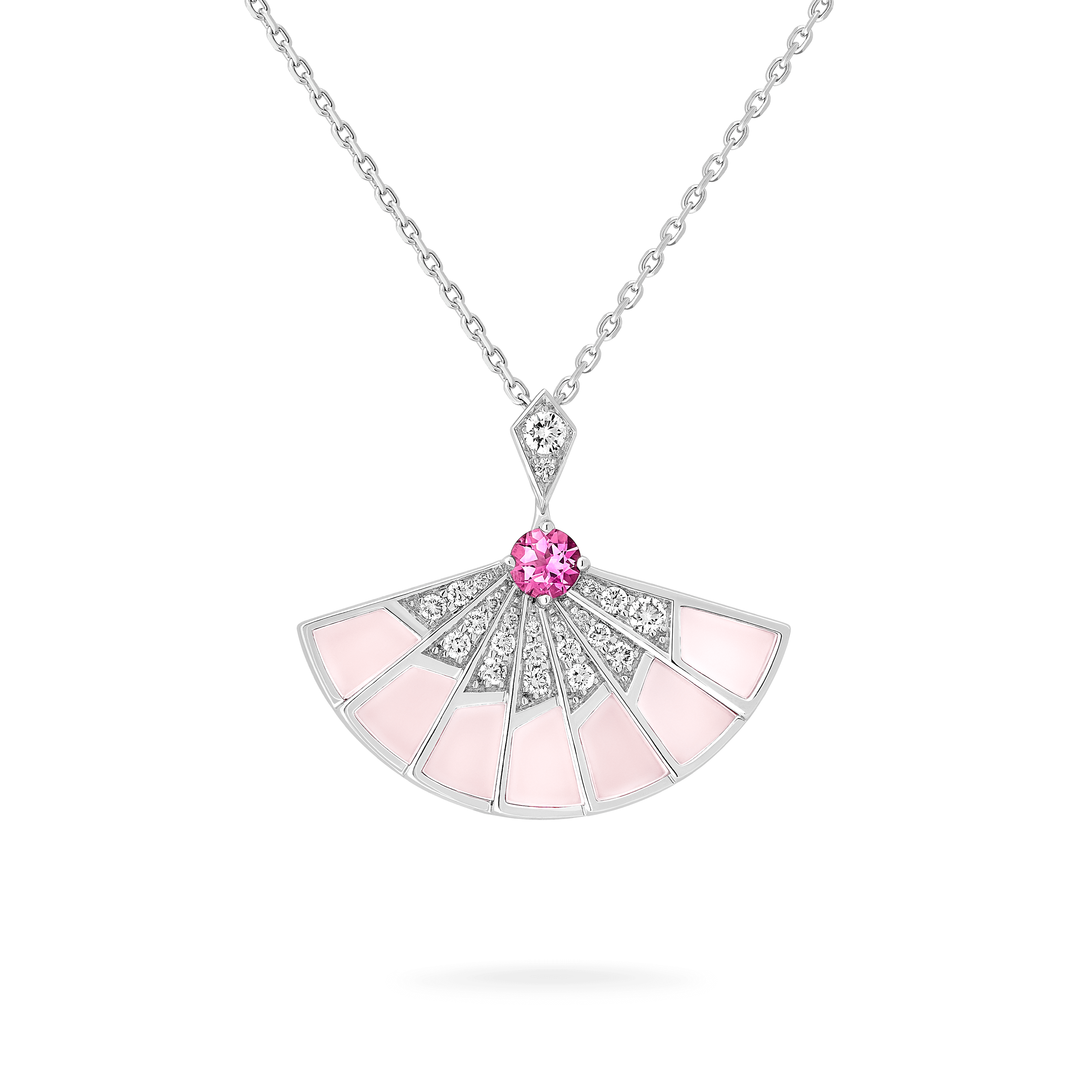Garrard Fanfare Symphony jewellery collection Pink Tourmaline and Pink Opal Slider Pendant In 18ct White Gold with Diamonds 2018257 hero View Garrard Fanfare Symphony jewellery collection Pink Tourmaline and Pink Opal Slider Pendant In 18ct White Gold with Diamonds 2018257 hero View