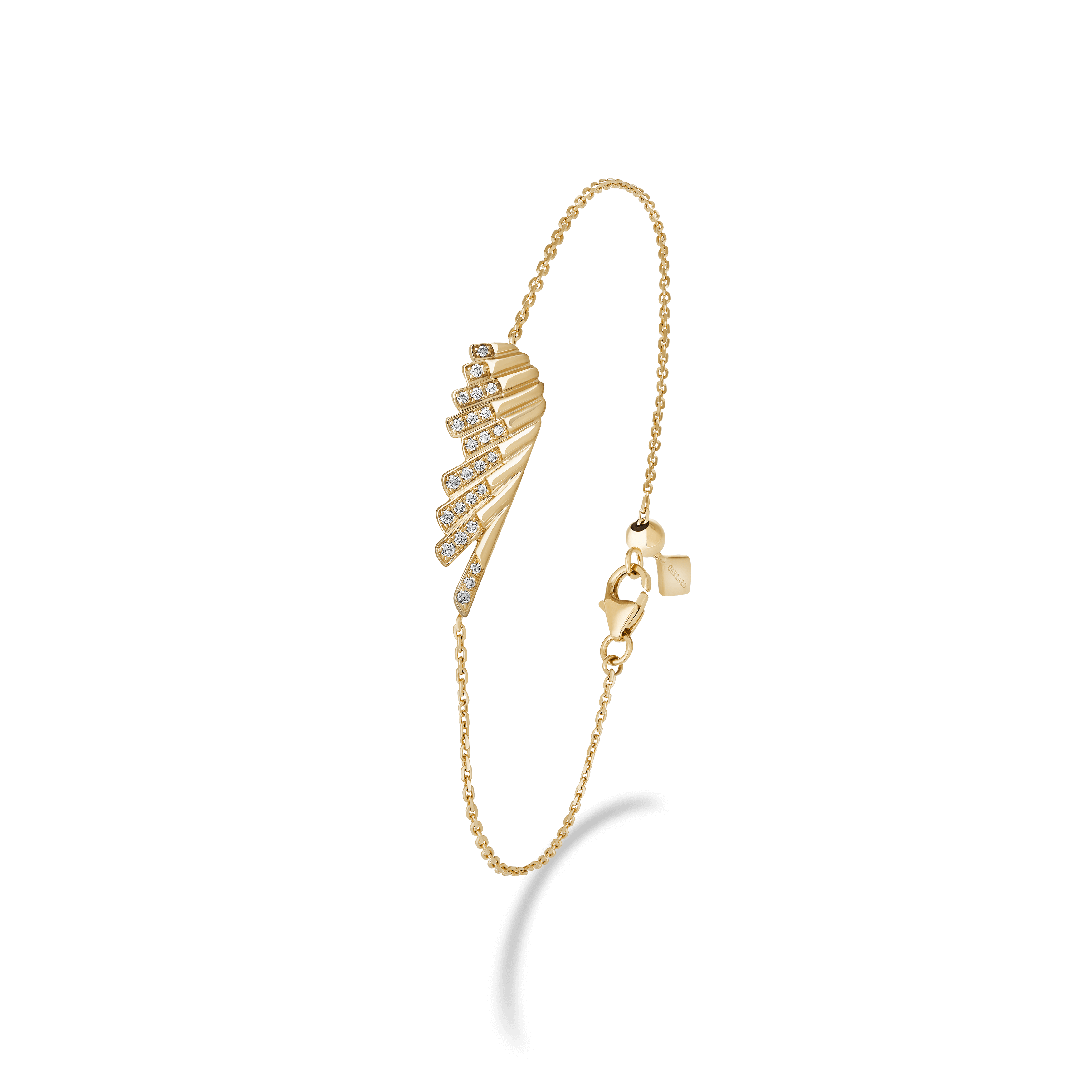 Garrard Wings Rising collection Mini Icon Bracelet in 18ct Yellow Gold with Diamonds 2018639 Hero View 1 Garrard Wings Rising collection Mini Icon Bracelet in 18ct Yellow Gold with Diamonds 2018639 Hero View 1