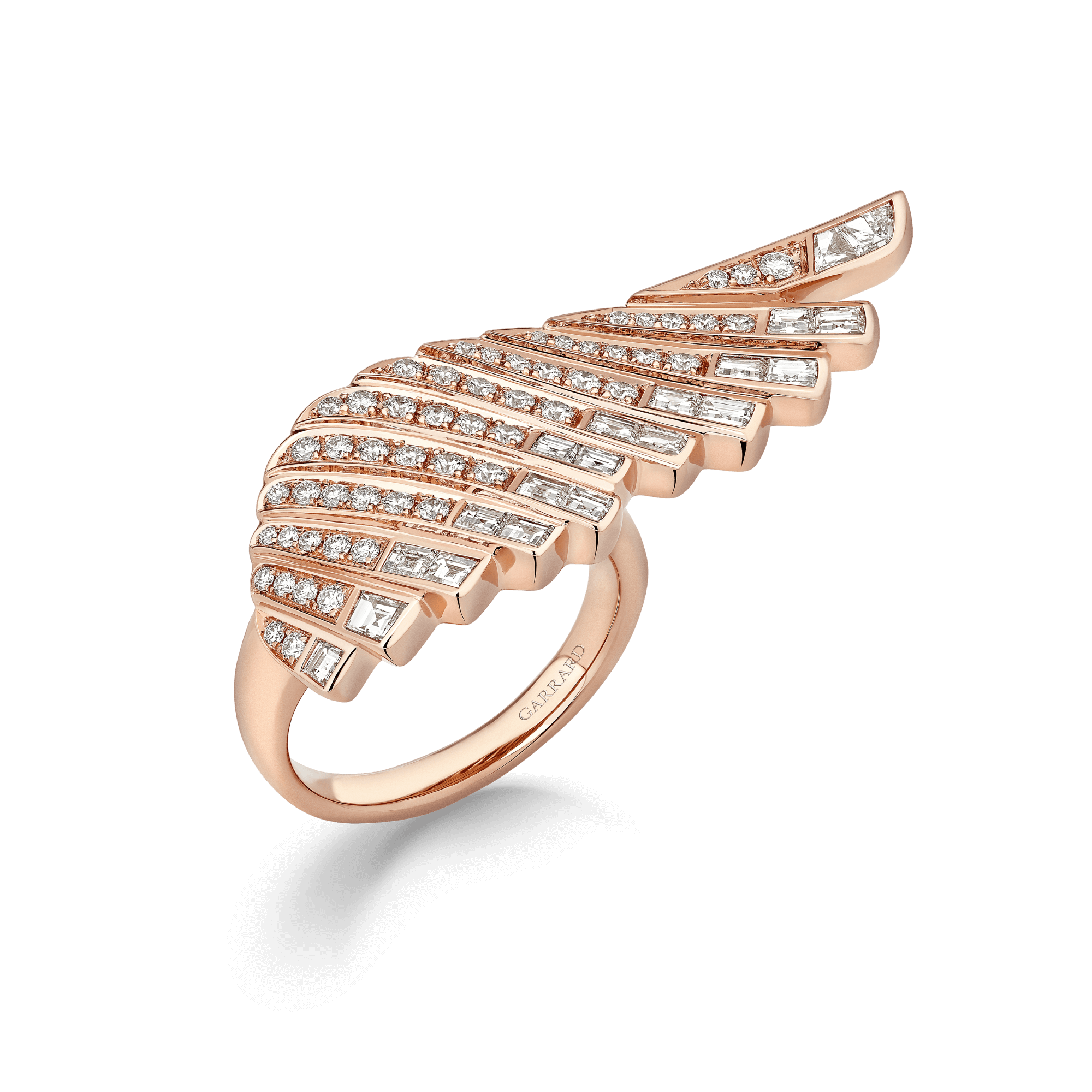 Garrard Wings Rising collection Ring in 18ct Rose Gold with Diamonds 2018675 Hero View