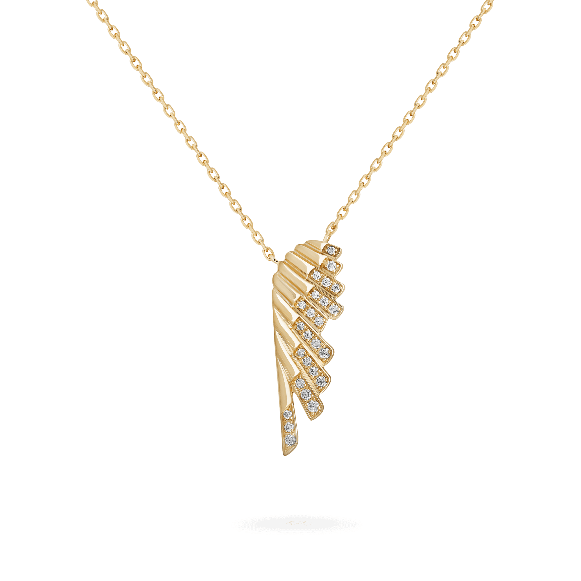 Garrard Wings Rising collection Mini Icon Pendant in 18ct Yellow Gold with Diamonds 2018633 Hero View 1