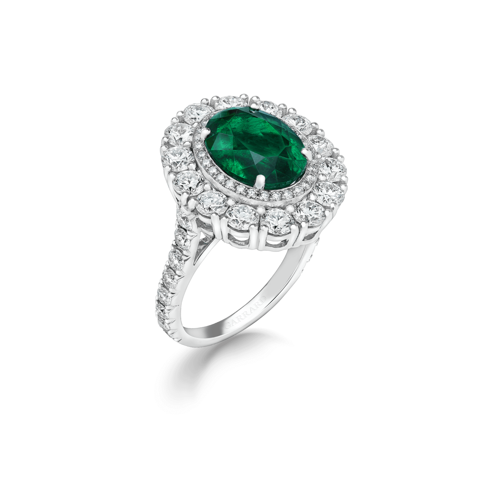 Jewelled Vault 3.88ct Oval Colombian Emerald and Diamond 1735 Double 