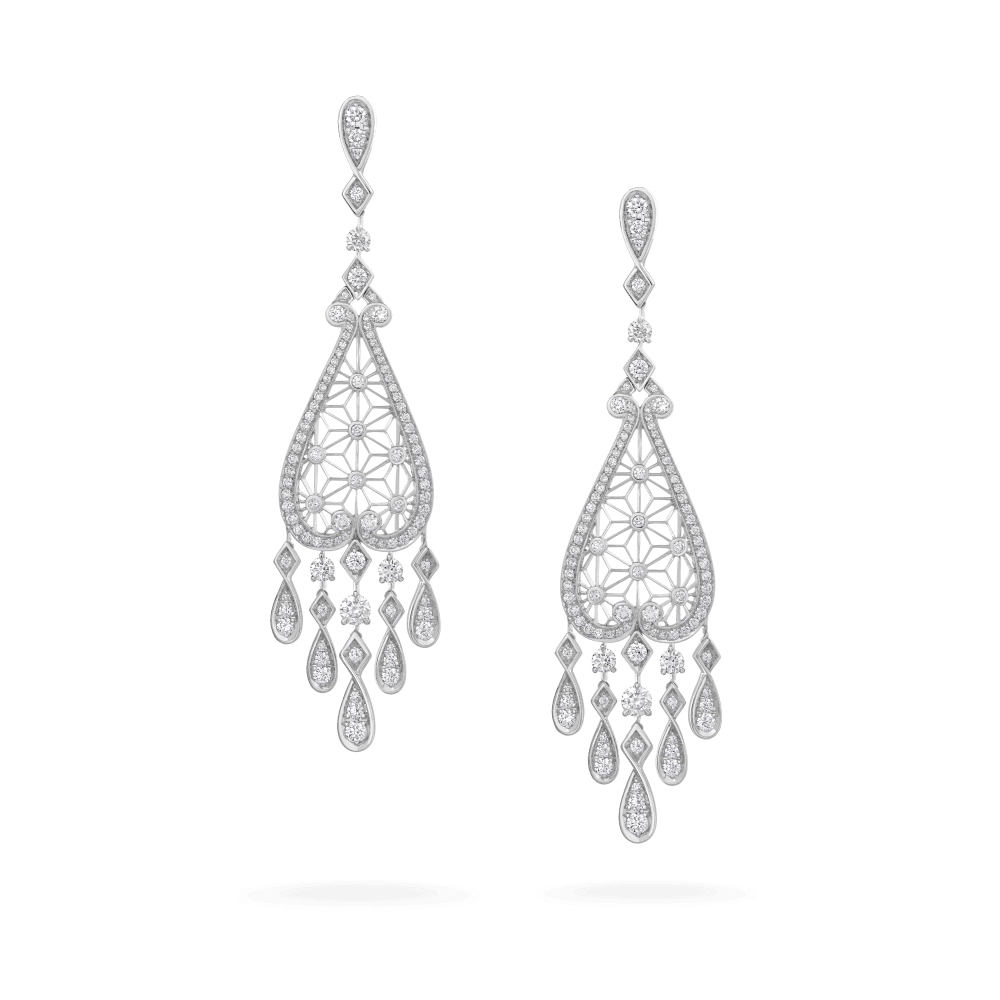 Garrard Muse Filigree Diamond Earrings​ In 18ct White Gold​ 2016245 Hero2
