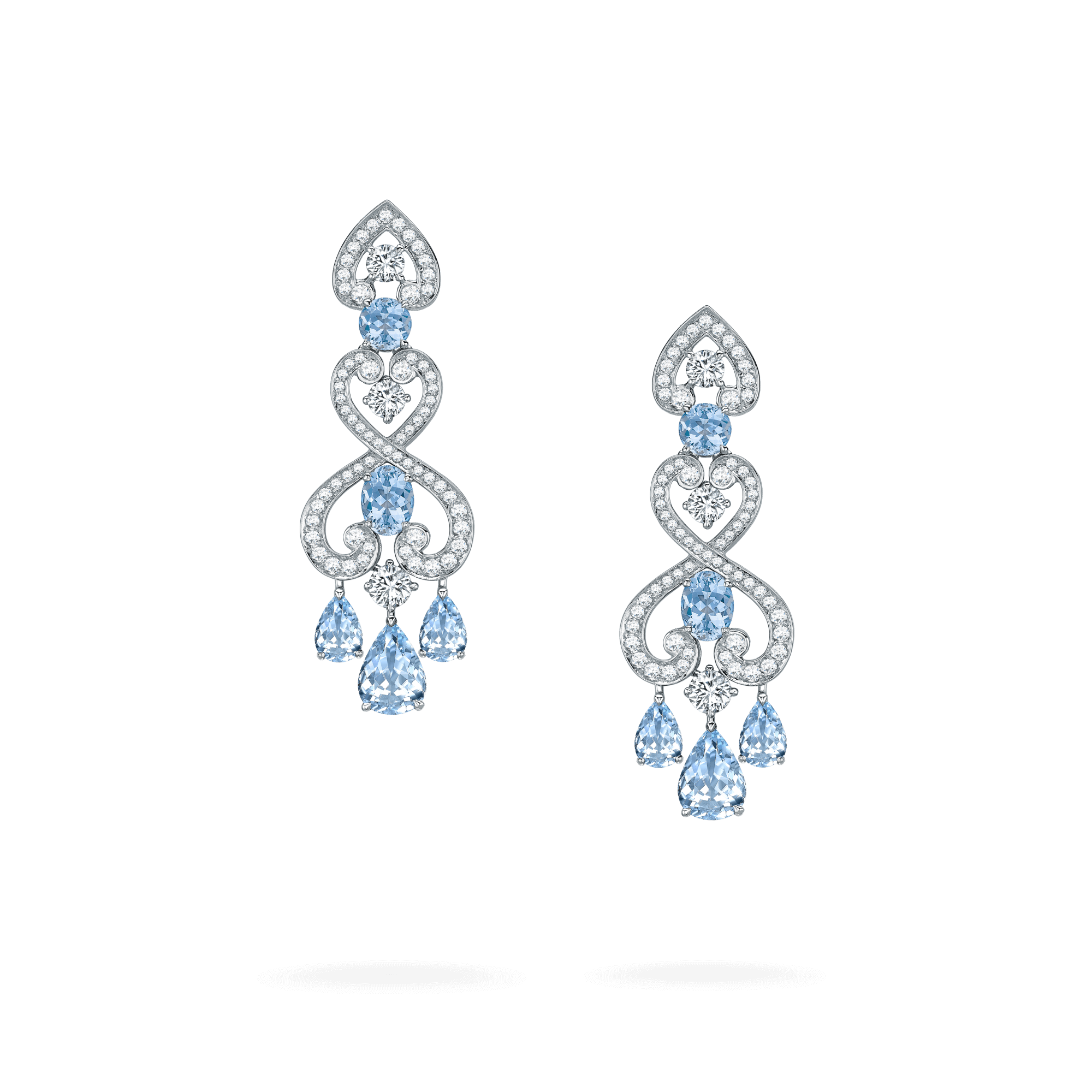 Garrard Regal Cascade Aquamarine Earrings​ In 18ct White Gold with Diamonds 2015255 Hero