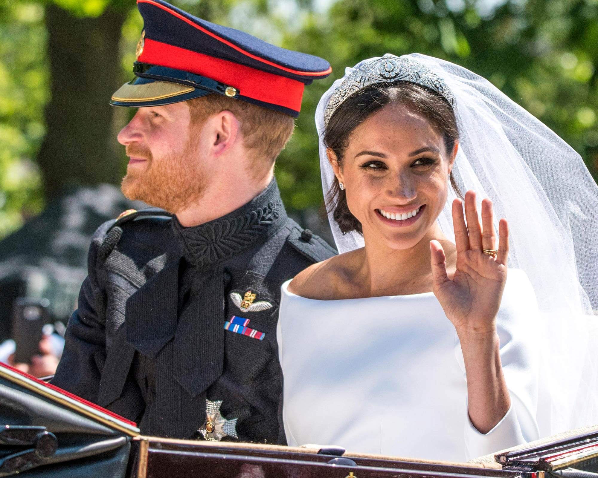 Royal Jewels made by Garrard Queen Mary’s Diamond Bandeau Tiara Meghan Markle and Prince Harry in 2018