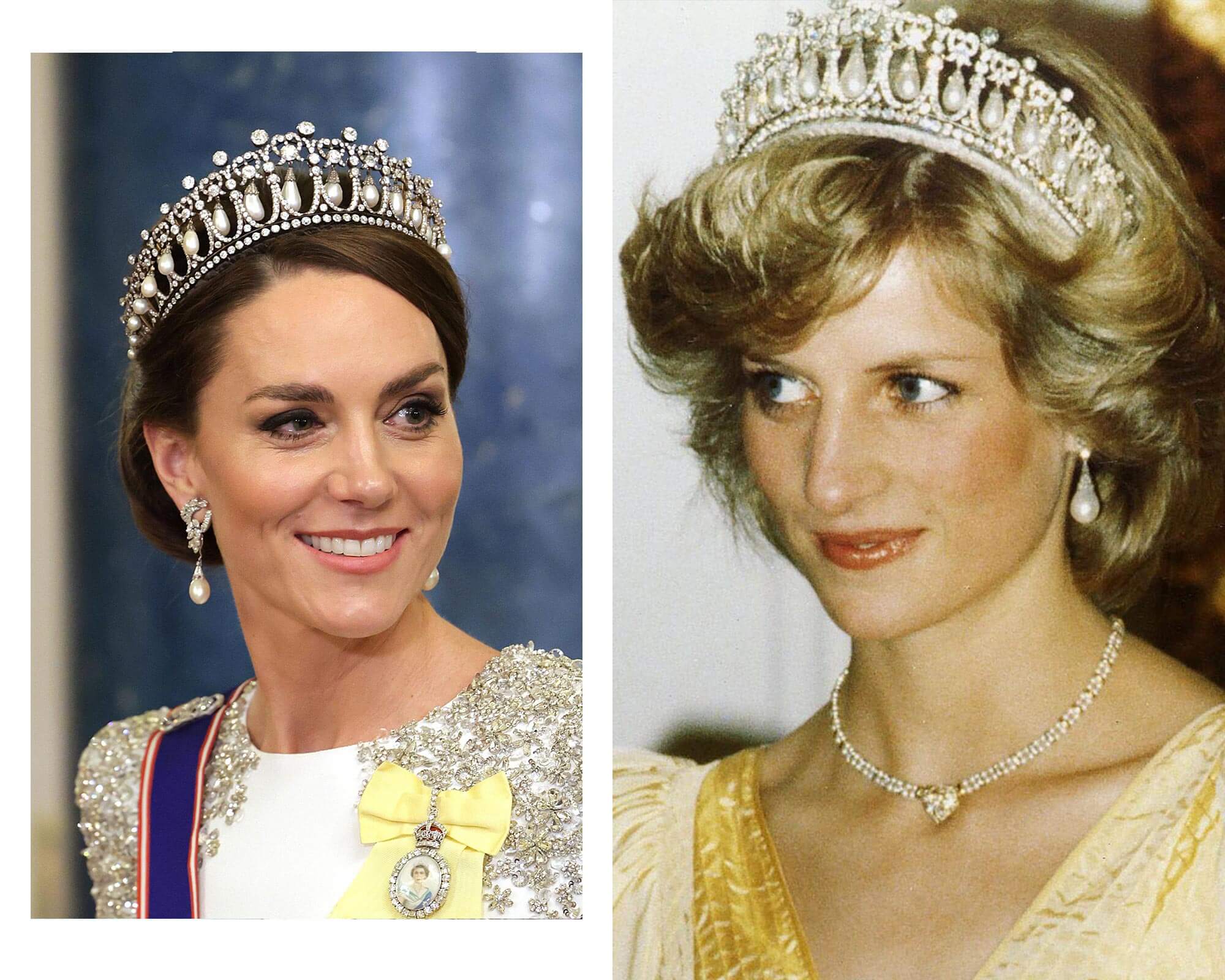 Royal Jewels made by Garrard The Lover’s Knot Tiara Catherine, Princess of Wales Kate Middleton and Princess Diana