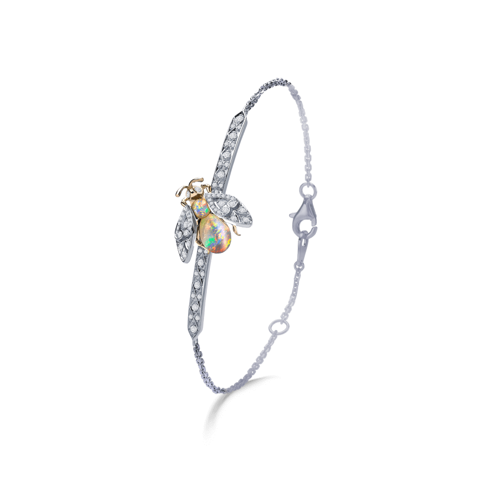 Garrard Enchanted Palace Jewellery Collection Bug Opal and Diamond Bracelet In 18ct White Gold 2015139