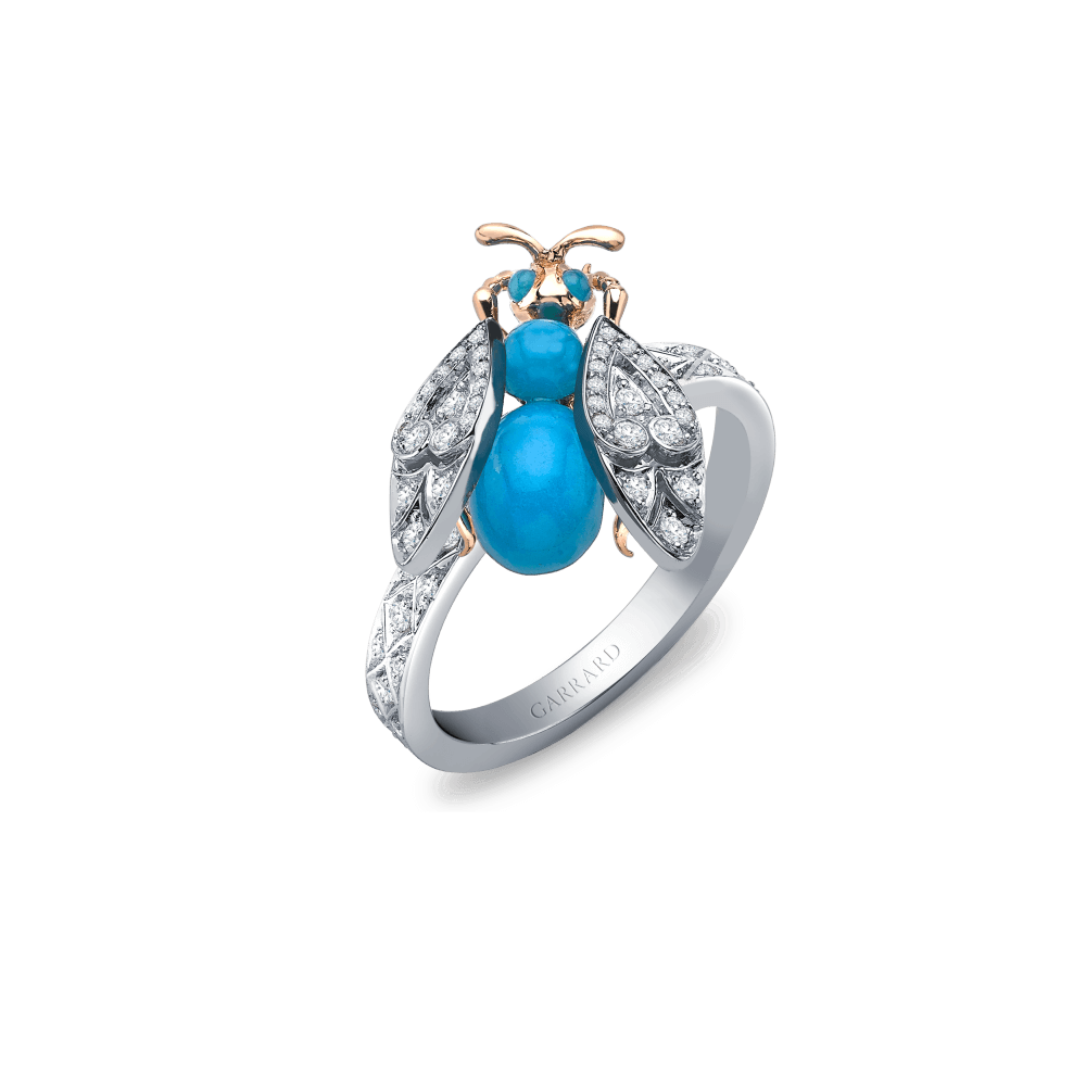 Garrard Enchanted Palace Jewellery Collection Bug Turquoise and Diamond Ring | In 18ct White Gold 2014740