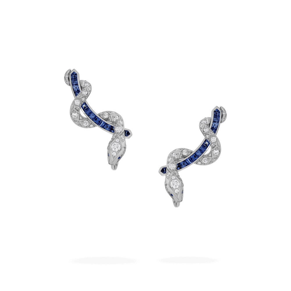 Garrard Enchanted Palace Jewellery Collection Serpent Sapphire and Diamond Ear Climbers | In 18ct White Gold 2016262