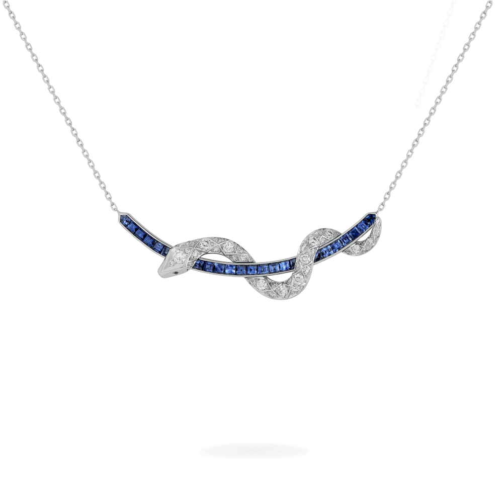 Garrard Enchanted Palace Jewellery Collection Serpent Sapphire and Diamond Pendant | In 18ct White Gold 2016264