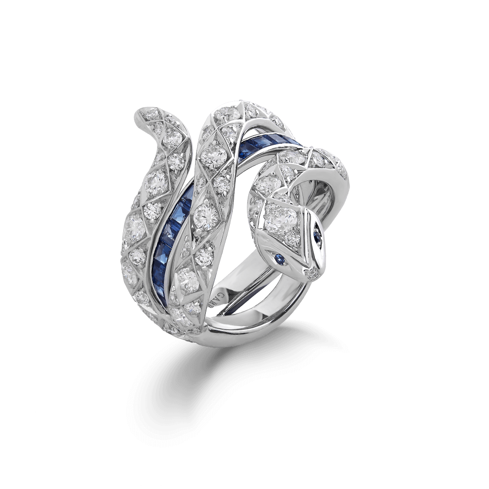 Garrard Enchanted Palace Jewellery Collection Serpent Sapphire and Diamond Ring In 18ct White Gold 2016263