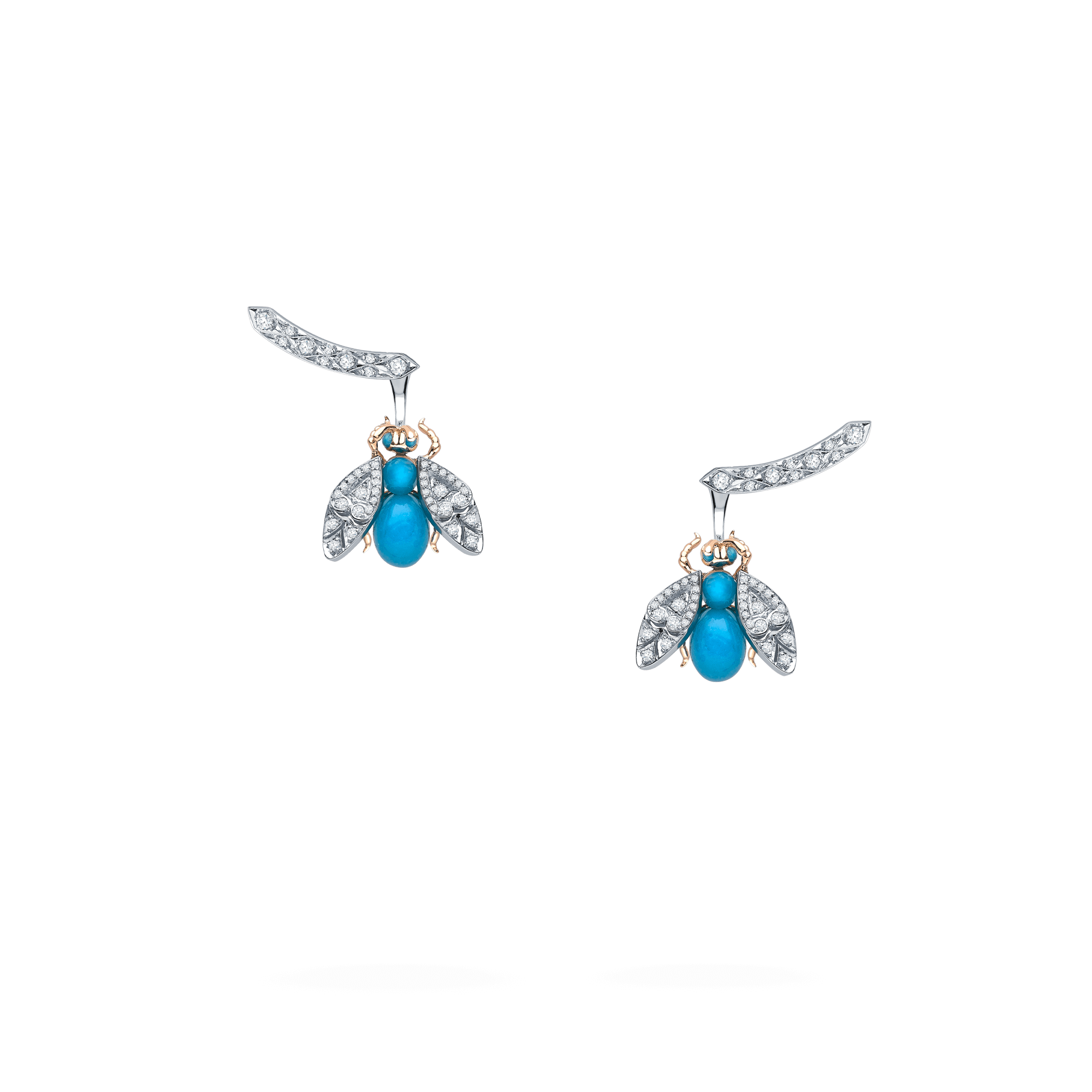 Garrard Enchanted Palace Jewellery Collection Turquoise and Diamond Bug Earrings | In 18ct White Gold 2014738