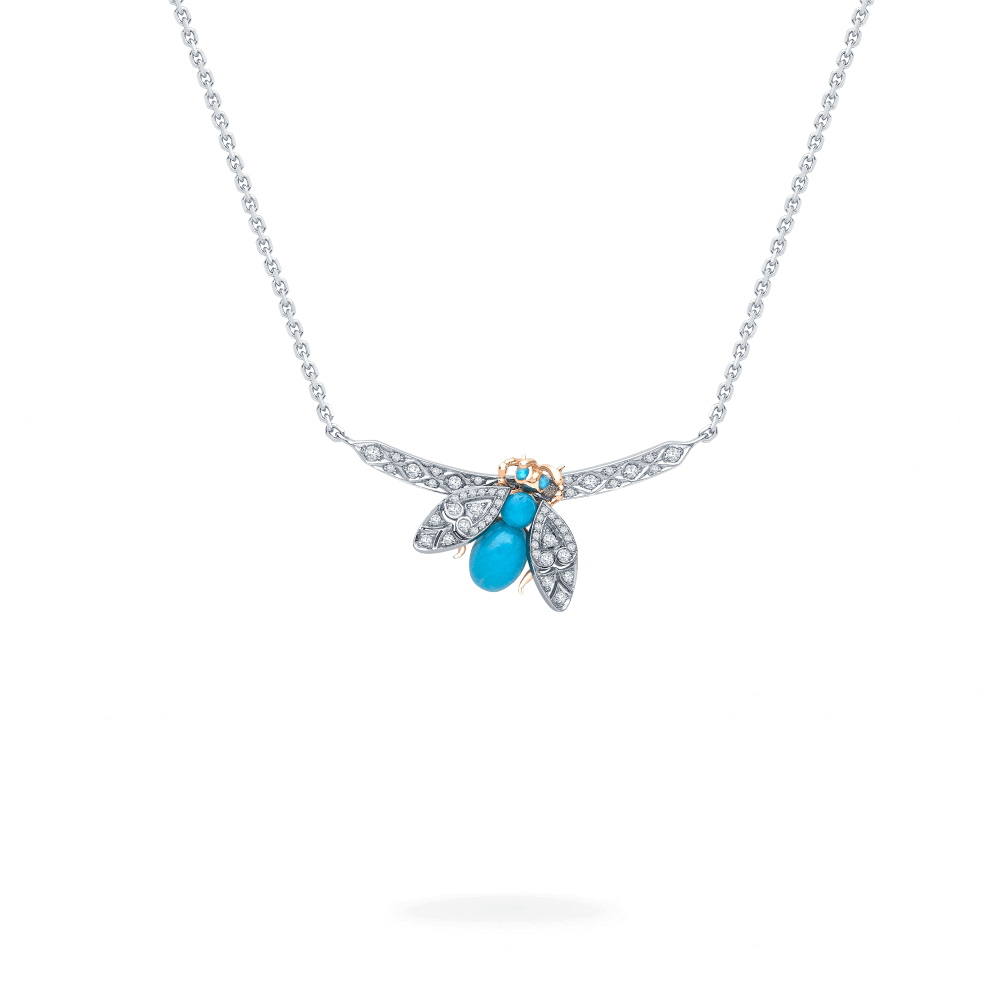 Garrard Enchanted Palace Jewellery Collection Turquoise and Diamond Bug Pendant In 18ct White Gold 2014735