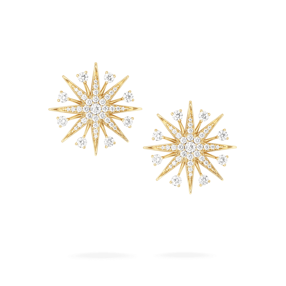 Garrard Starlight Jewellery Collection Diamond Stud Earrings In 18ct Yellow Gold 2019147