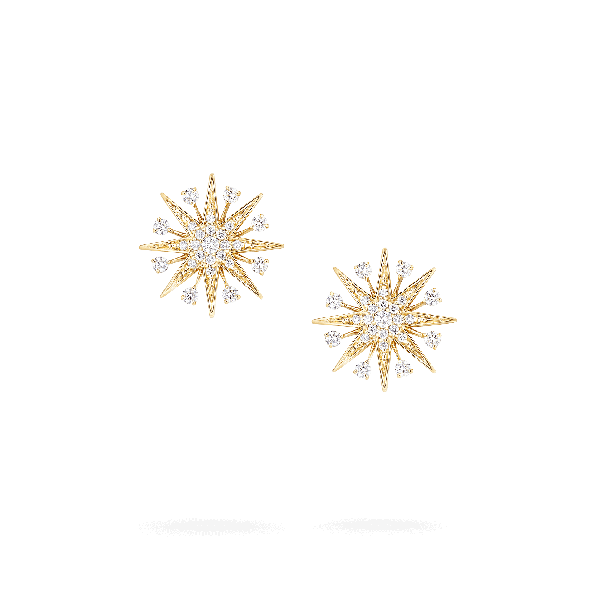 Garrard Starlight Jewellery Collection Mini Icons Diamond Stud Earrings In 18ct Yellow Gold 2019141