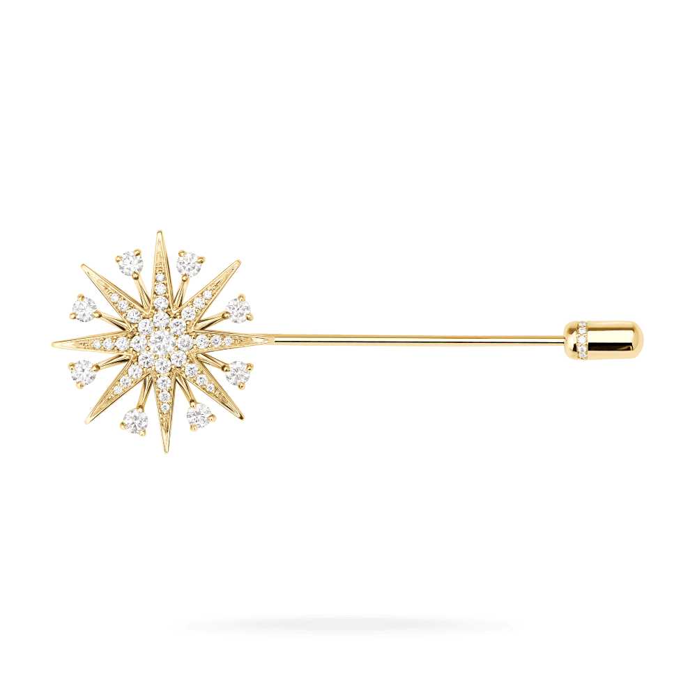 Garrard Starlight Jewellery Collection Starlight Diamond Lapel Pin In 18ct Yellow Gold 2019151
