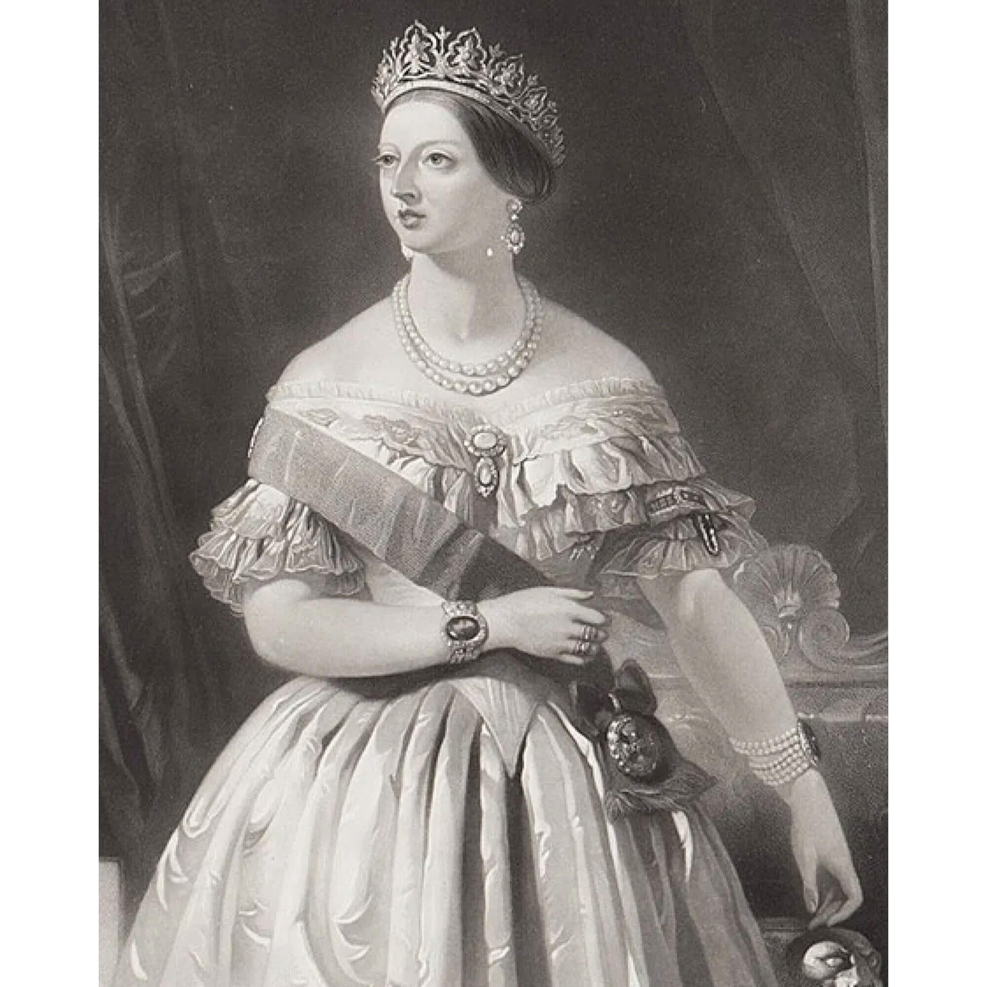 A painting of Queen Victoria wearing the Oriental Circlet Tiara made by Garrard square