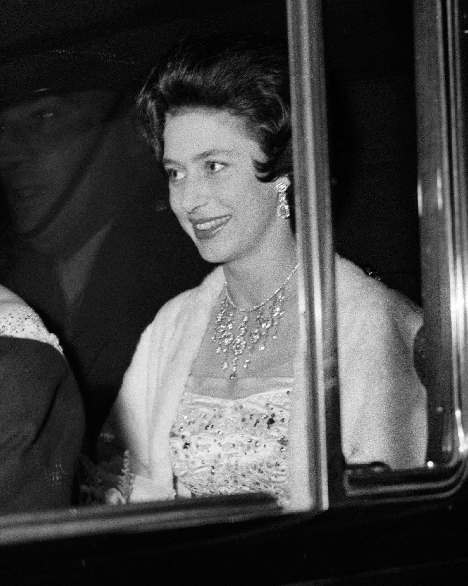 The Poltimore Tiara Princess Margaret and her fiance Antony Armstrong Jones attend a gala ballet performance at the Royal Opera House. Covent Garden, London. 1st March 1960